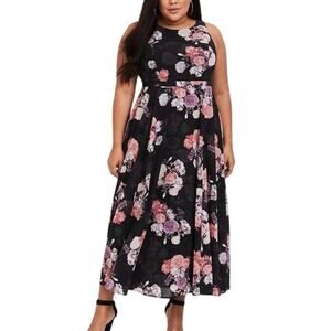 Torrid Black Floral Georgette Maxi Dress - 16
